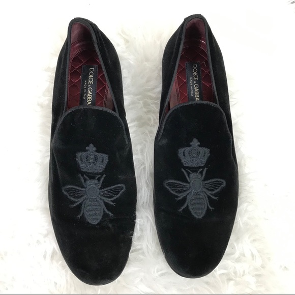 Dolce & Gabbana Other - Dolce & Gabbana Men's Embroidered Velvet Slippers